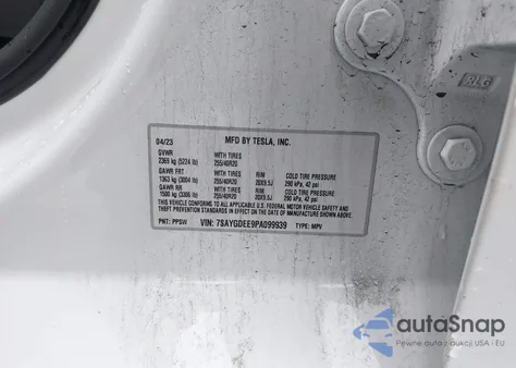 2023 Tesla Model Y Awd/Long Range Dual Motor All-Wheel Drive из США, поврежденный, VIN 7SAYGDEE9PA099939